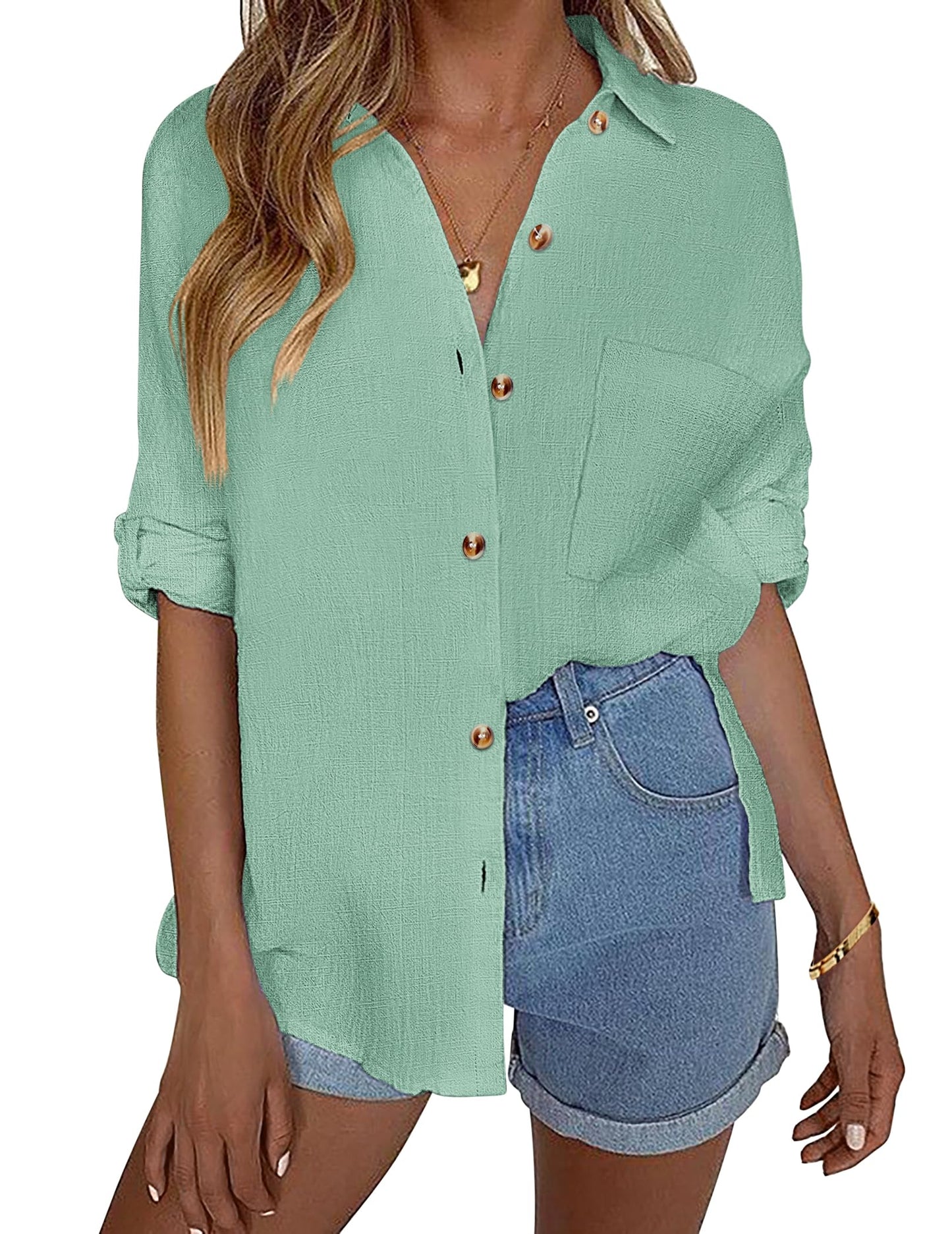 Women's Cotton Button Shirt