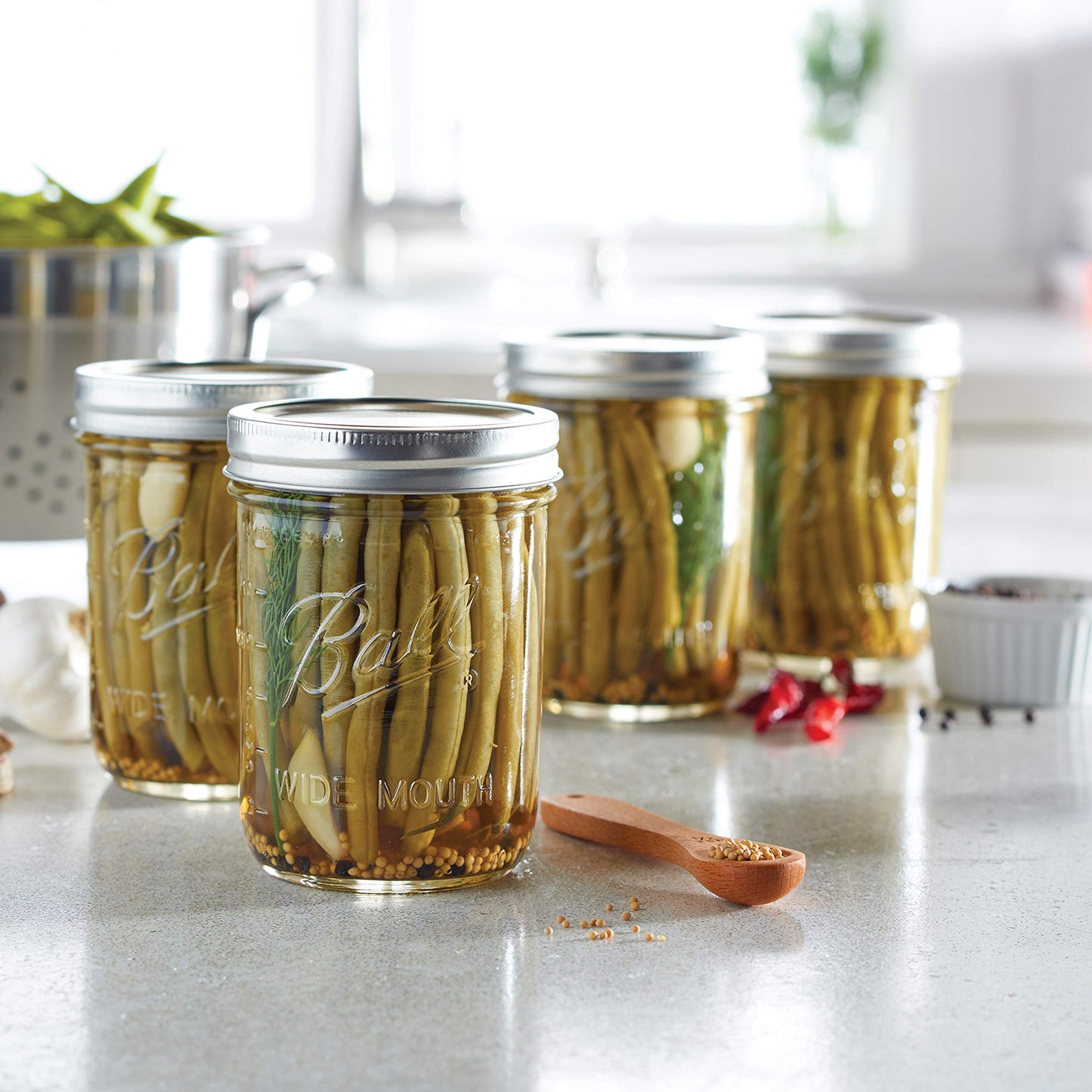 Wide Mason Jars with Lids