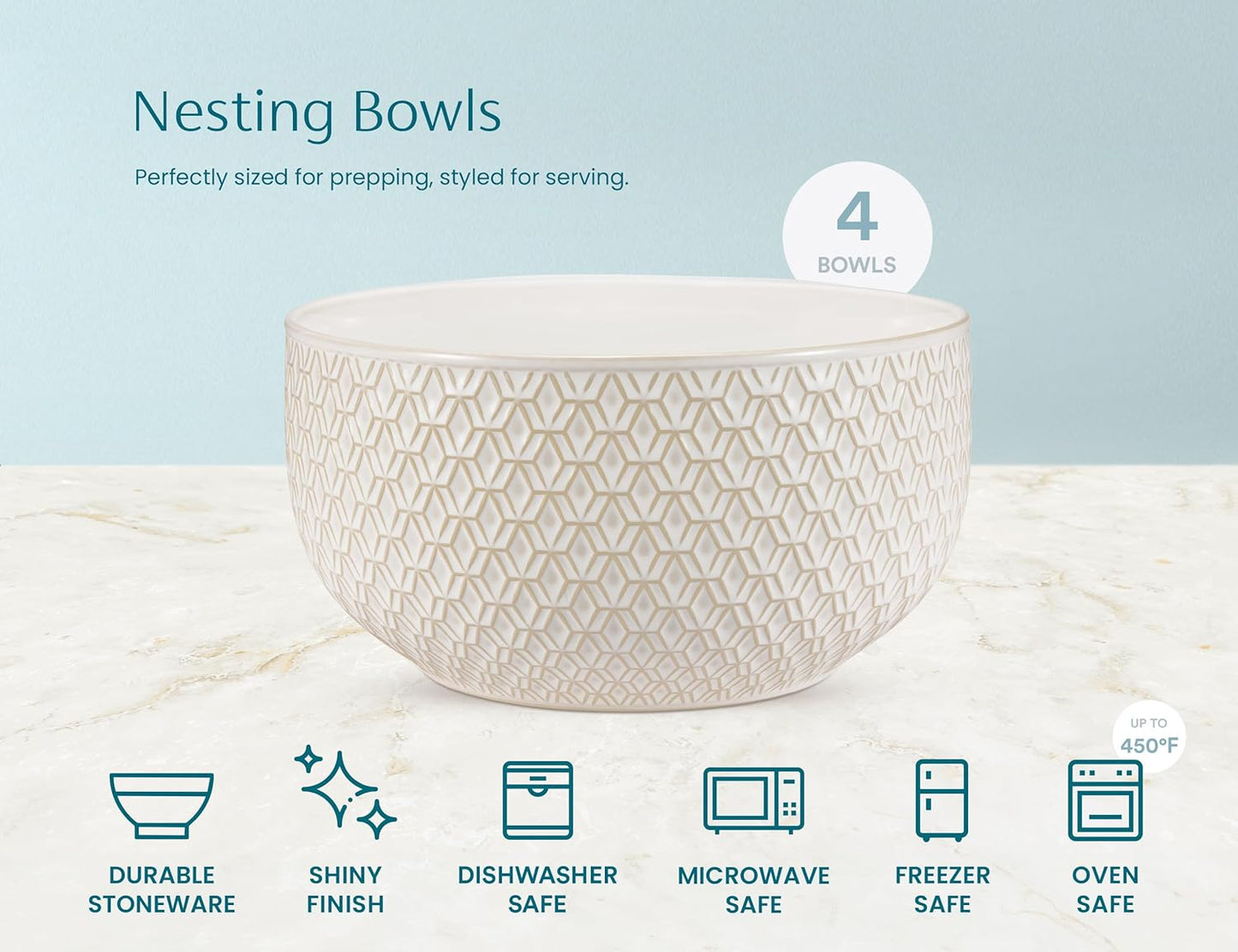 Embossed Nesting Bowl Set