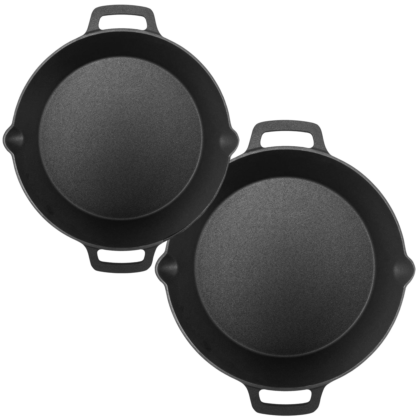 Cast Iron Skillet 3-Piece Set - 12", 10", 8" Heavy Duty Pans - Professional Restaurant Chef Quality Pre-Seasoned Pan Cookware Set