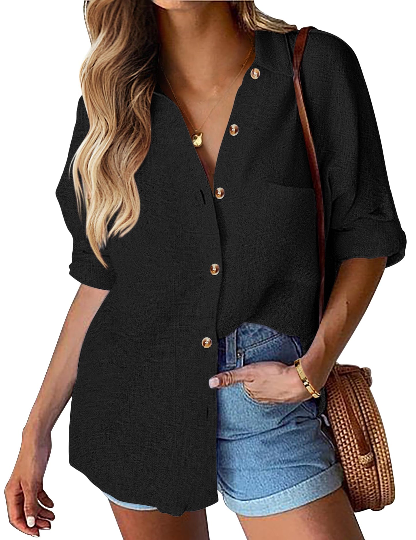 Women's Cotton Button Shirt