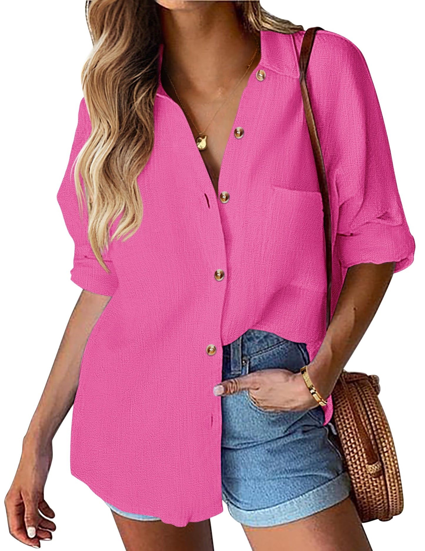 Women's Cotton Button Shirt