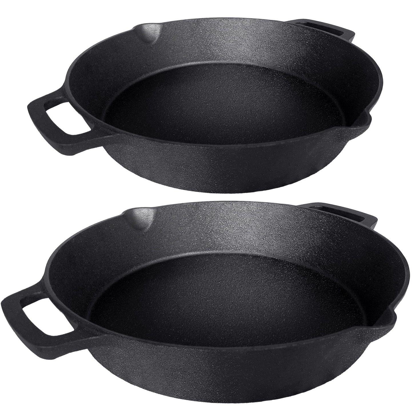 Cast Iron Skillet 3-Piece Set - 12", 10", 8" Heavy Duty Pans - Professional Restaurant Chef Quality Pre-Seasoned Pan Cookware Set